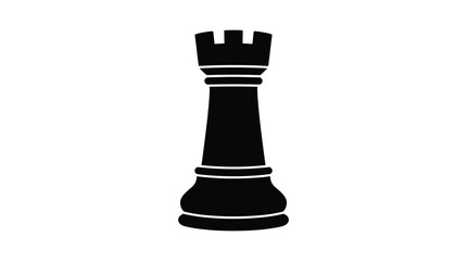 Chess Rook Silhouette In Black And White © GK