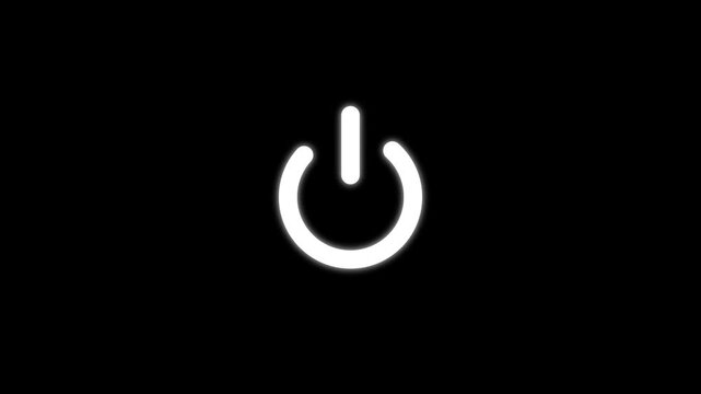 Power button icon animation for on and off control function.