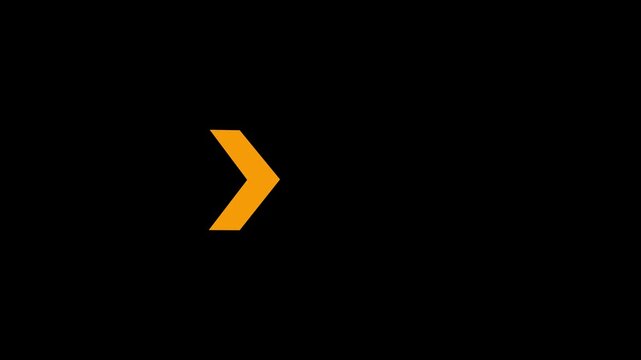 Abstract chevron arrow icon with gray gradient stripes on a black background.