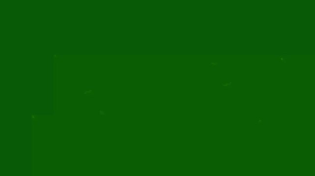 Glitter star sparkle line animation, shiny glowing stars, luxury white glitter sparkles line trail, christmas stars isolated on a green screen. magic sparkles glitter line wipe transition.