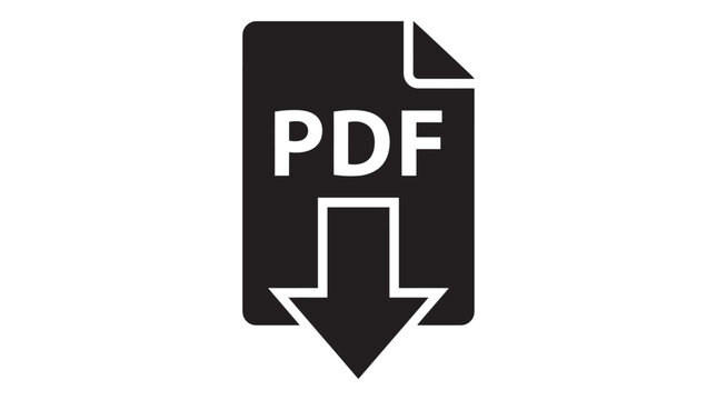 Pdf Document Download Icon Flat Black Silhouette