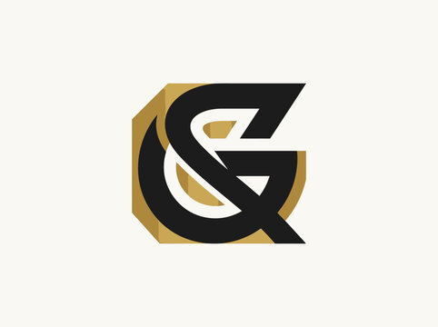 Modern Geometric Ampersand Symbol Abstract Design