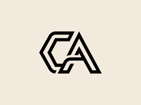 Monogram Design Modern Minimalist Capital Letters CA Logo