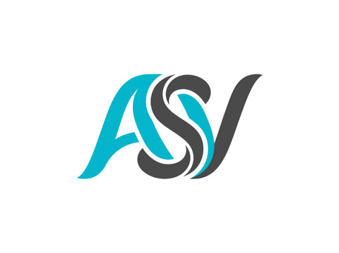 Modern Intertwined ASV Monogram Logo Design
