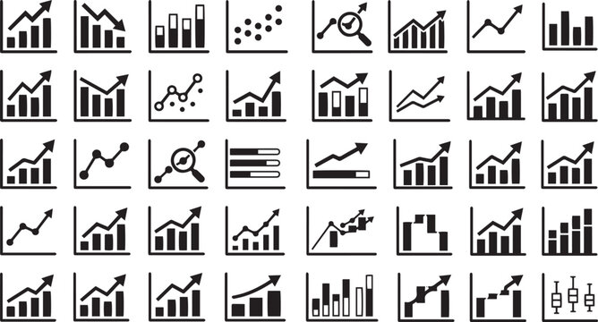 Data Chart & Trend Icons Set