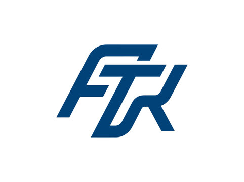 Modern Blue Ftk Monogram Logo Design