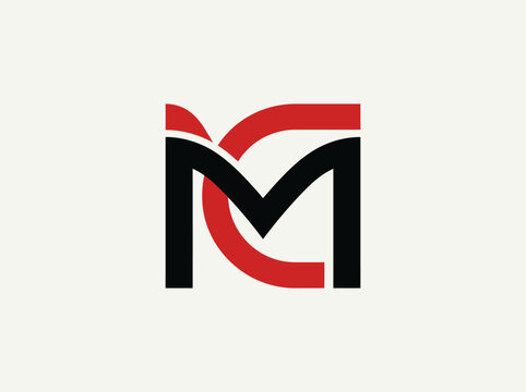 Modern Abstract Font Monogram Mc Logo Design Red And Black Contrast Professional Branding