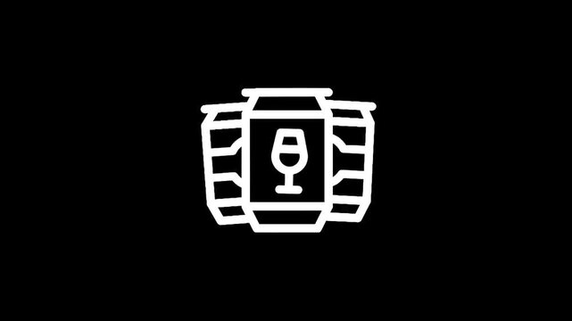 Simple white outline icon of a soda can with a blank label and sparkles