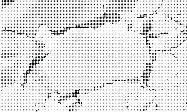 Human Skull Silhouette Black And White Dot Pattern On Transparent Background