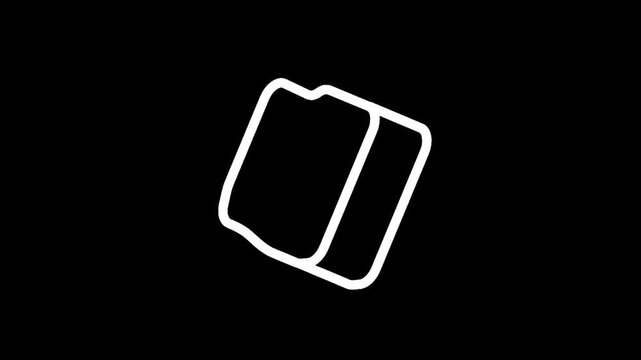 Minimalist white outline of a racing circuit on a black background