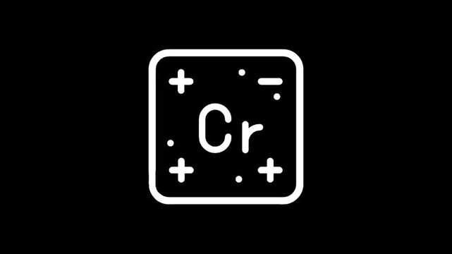 Periodic table element symbol for Chromium (Cr) with atomic number 24
