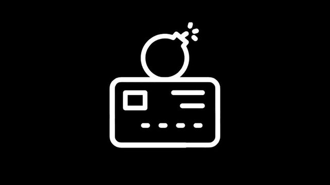 Credit card with a bomb icon symbolizing financial risk and potential disaster