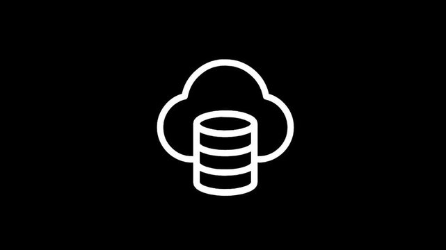 Cloud database upload icon with upward arrow and stacked disks