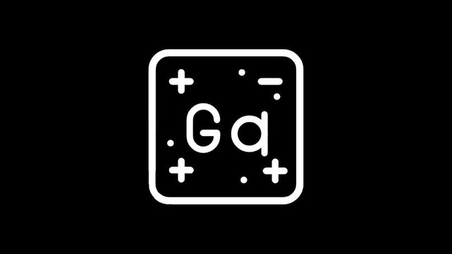 Minimalist icon representing the chemical element Gallium (Ga) with atomic number 31