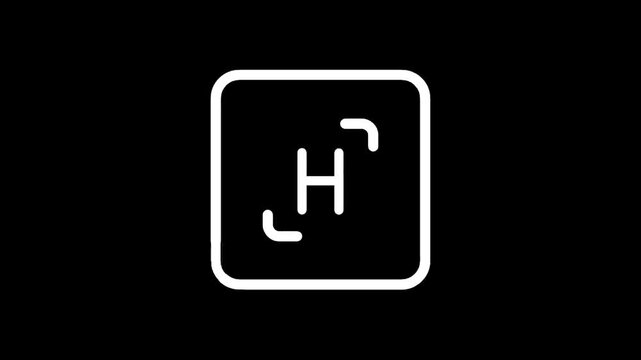 Simple icon representing the element Hydrogen from the periodic table with atomic number 1