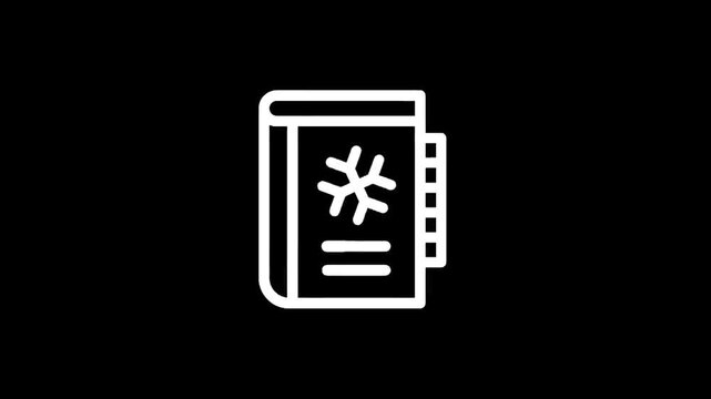 White snowflake icon on a book with tabs, representing cold weather or winter information