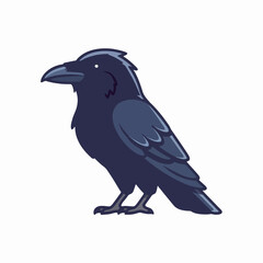 Obraz premium Black crow illustration isolated on white background