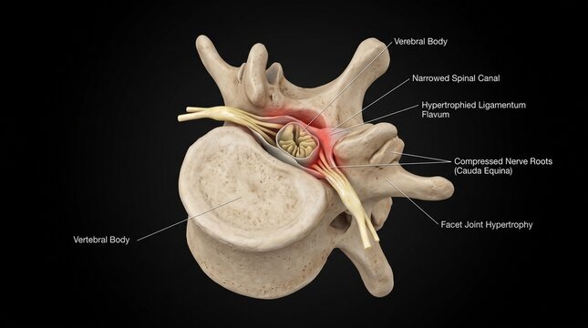 Cross Section Sciatic Nerve Entrapment Intervertebral Foramen Model
