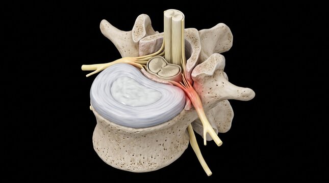 Cross Section Sciatic Nerve Entrapment Intervertebral Foramen Model