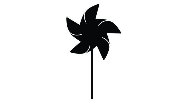 Pinwheel Toy Silhouette Against A White Background