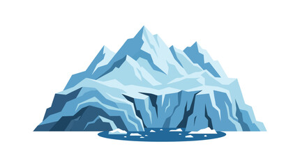 Large arctic iceberg floating in deep blue water. © firman