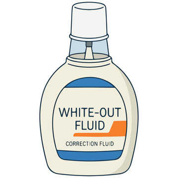 White-Out Correction Fluid Flat Vector Flat Design