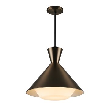 Modern black pendant lamp with warm light Vector, illustration