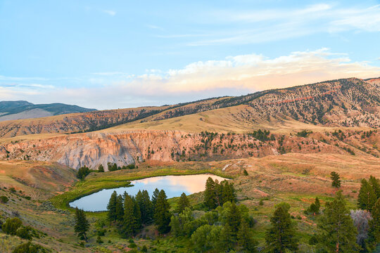 Slide Lake in Yellowstone National Park. Montana