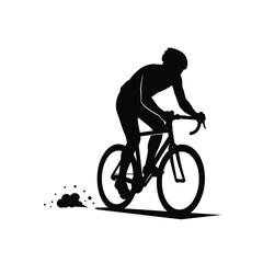 Obraz premium Cyclist Riding A Bicycle Silhouette biking rider
