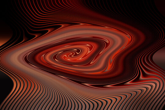 Abstract swirling vortex in warm red and brown tones with flowing lines during dramatic lighting