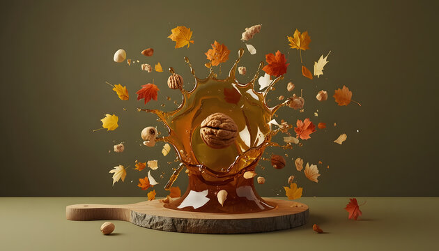 Fresh fruit explosion with vibrant citrus burst. Dynamic 3D render of healthy produce scattering in mid-air for food advertising.
