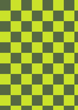 Classic lime green and dark olive checkerboard grid pattern with checkered checkerboard background geometric
