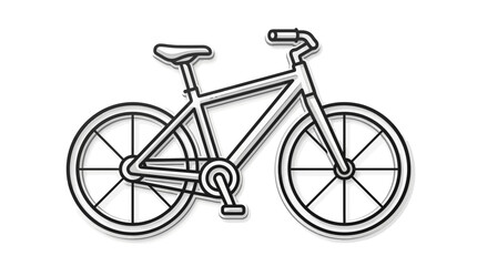 Fototapeta premium Simple Line Art Bicycle Icon, Isolated on White Background