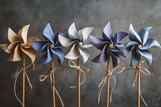 a handmade paper pinwheels