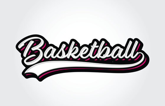 Basketball Hand Lettering Typography Vector Template