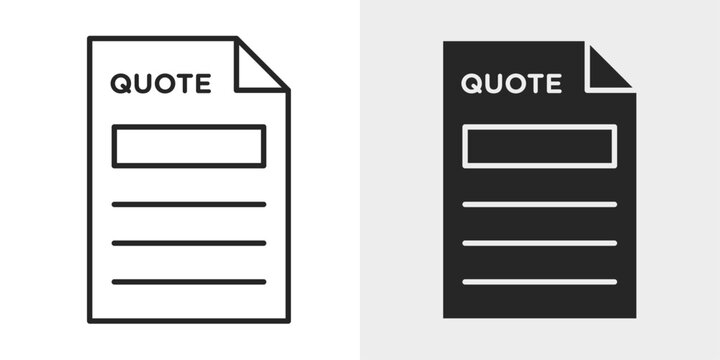 Quotation Icon represents business quotations, pricing documents, and professional estimates with an editable outline vector illustration.