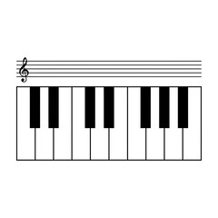 Fototapeta premium Musical Staff and Piano Keyboard Illustration