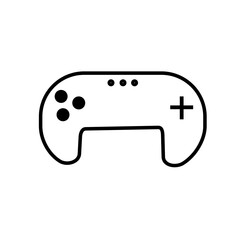 Line art gamepad icon vector isolated on white background for video game controller joystick symbol gaming console outline sign and user interface design © Sourav