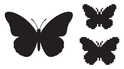 Black Butterfly Silhouettes On A White Background Silhouette © MDAbdul