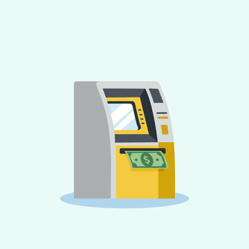 Yellow Automated Teller Machine Vector