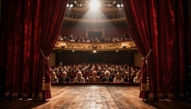 Grand Theater Stage View with Audience