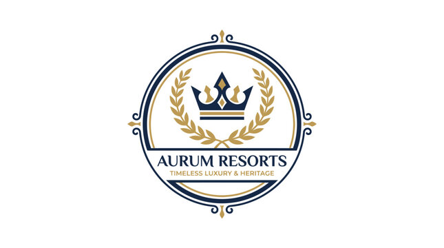 Aurum Resorts luxury hotel and hospitality brand logo design.