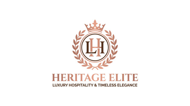 Heritage Elite Luxury Hospitality Timeless Elegance Logo.