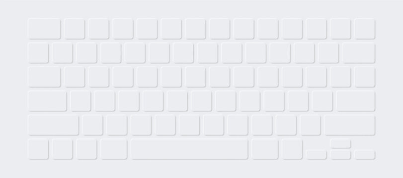 Light white neumorphism keyboard mockup