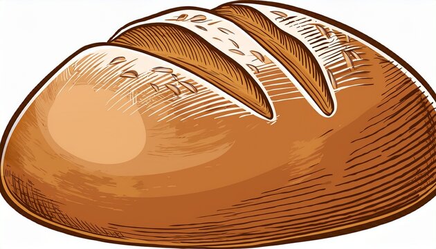 freshly baked artisan sourdough bread loaf vector