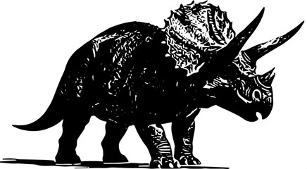 Vector illustration of a silhouette of a triceratops © Friz