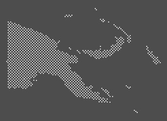 Fototapeta premium State of Papua New Guinea map dot on gray background. Dotted map Papua New Guinea. Vector eps 10.