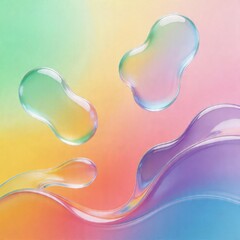 Obraz premium Abstract Iridescent Liquid Shapes on Colorful Gradient Background