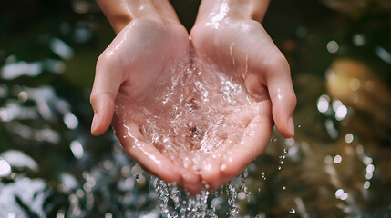 Fototapeta premium woman washing hands