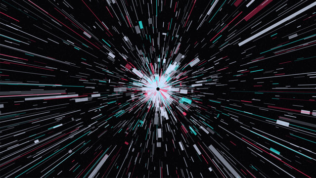 Radial hyperspace glitch burst background